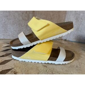 Papillio Women's Yellow Two-Strap Cork Slide Sandals